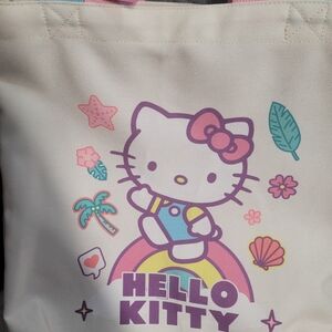 Hello Kitty Cream Tote Bag with Pink and Purple Accents
